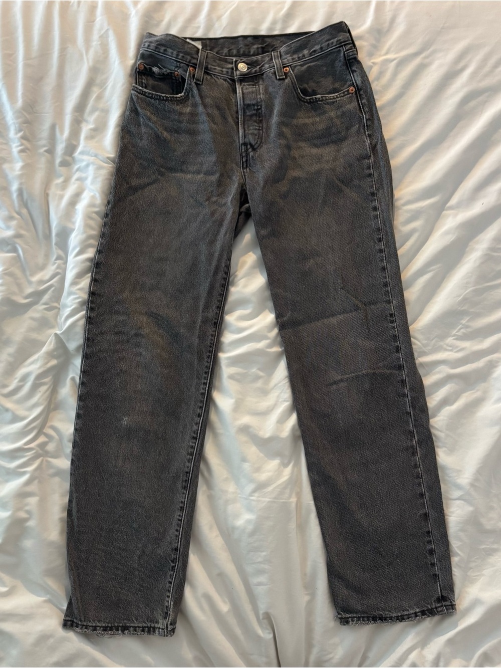 Levi's Gray 501s straight Jeans